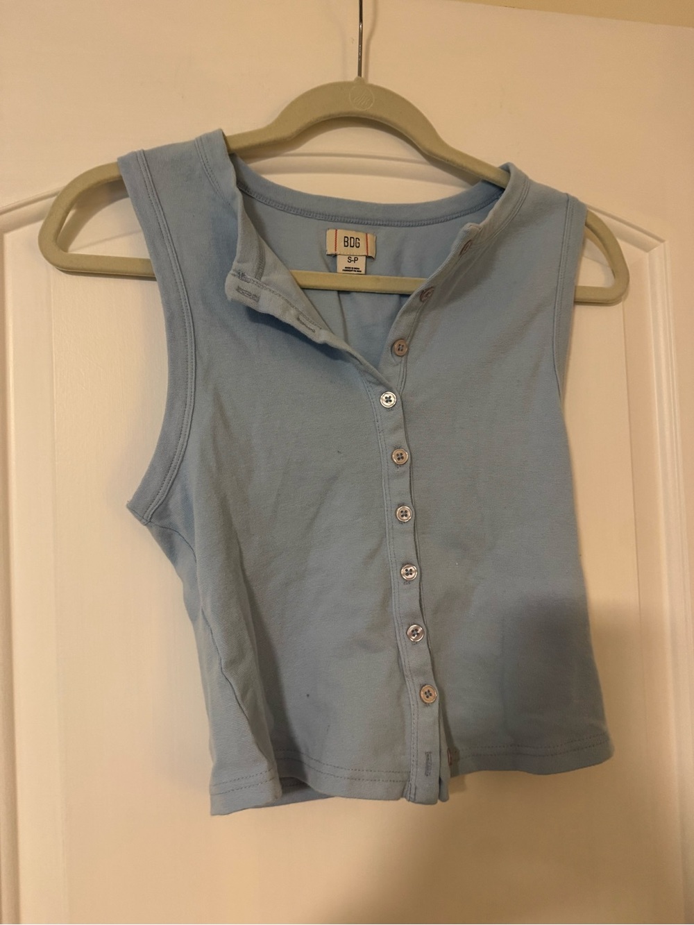 BDG Pale Blue Button-Front Kids Tank